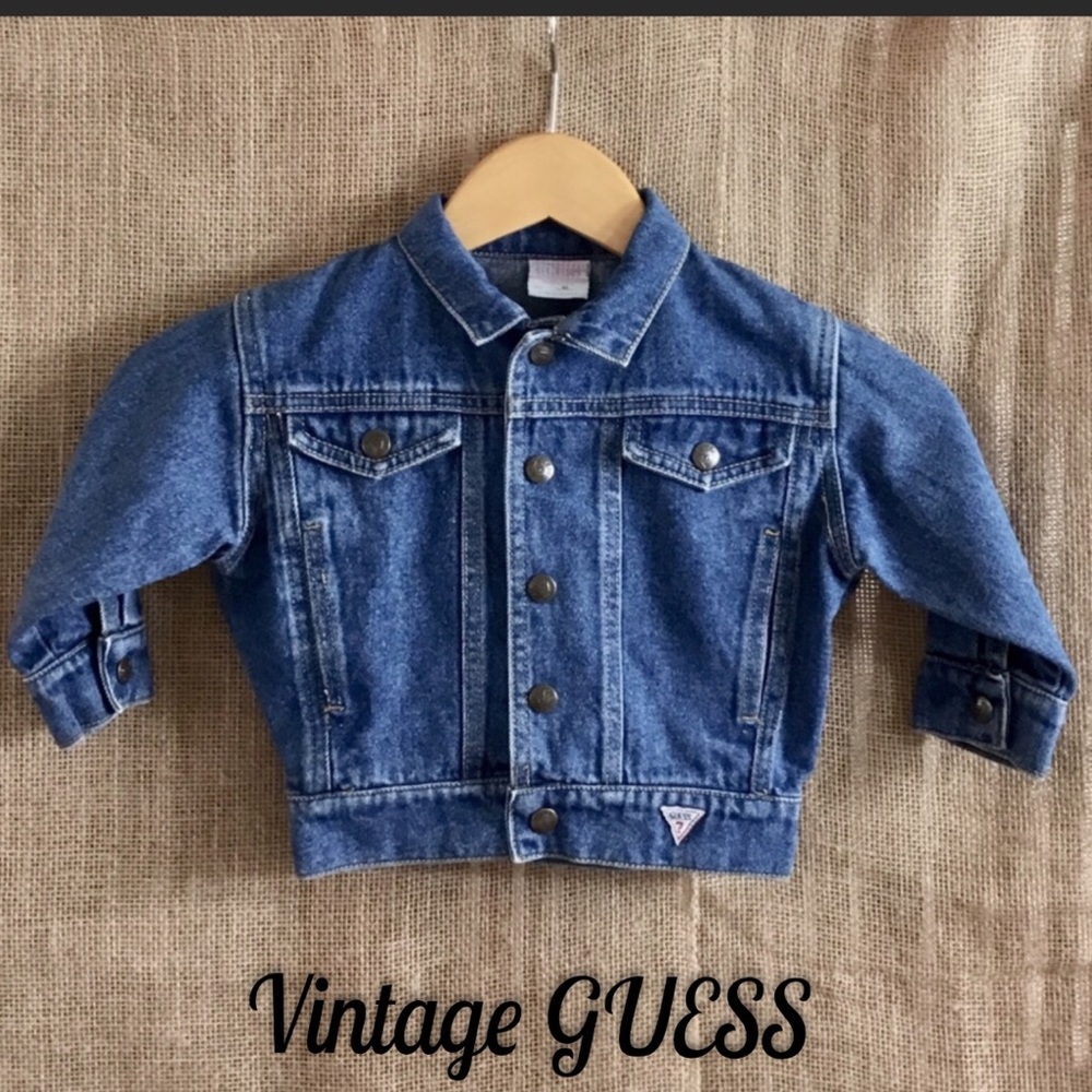 Vtg GUESS Toddler Girls Jean Jacket Sz XS